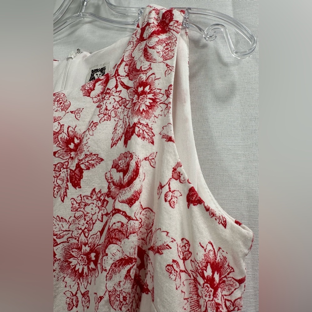 ANNE KLEIN Sleeveless Floral linen Dress Sz10 vibrant super light! A-16 - Picture 4 of 16